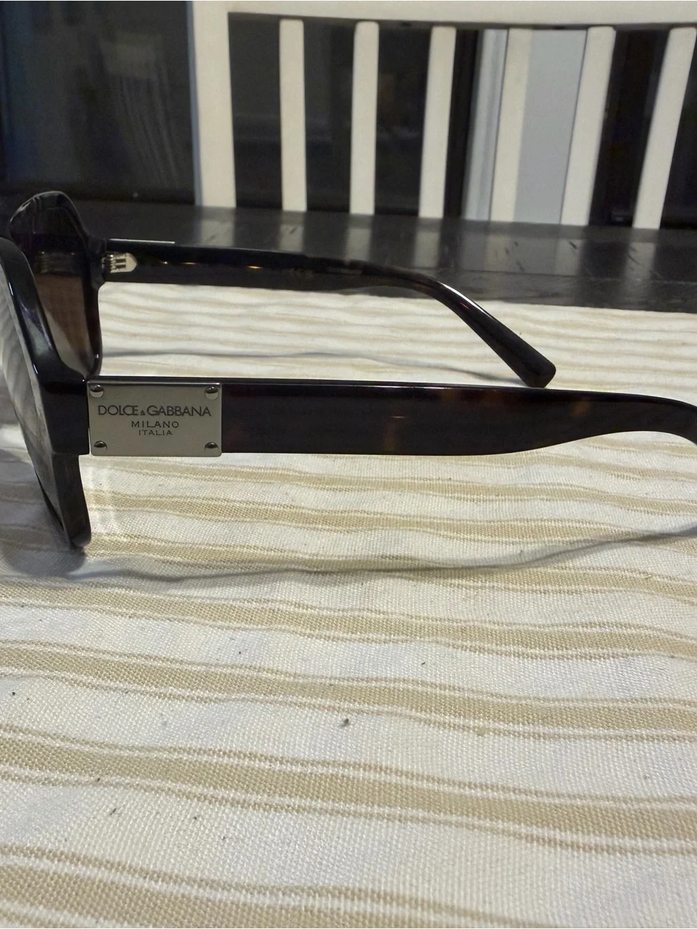 Dolce & Gabbana Tortoiseshell Brown Shield Sunglasses